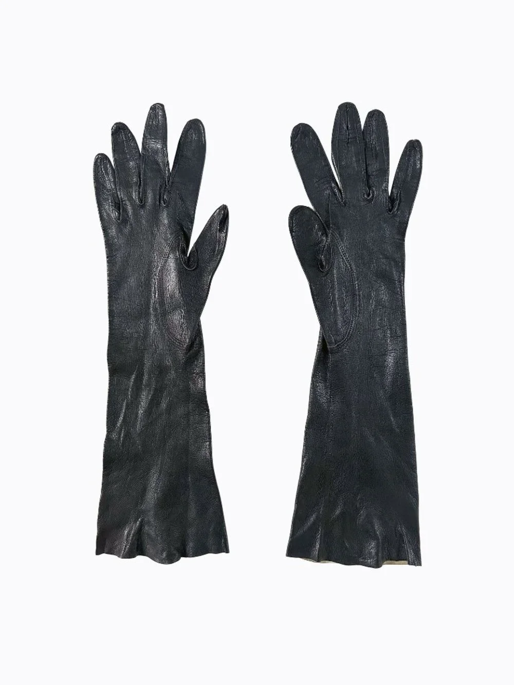 Vtg Lionel Le Grand Lord &Taylor Black French Kidskin Leather Gloves XS Vamp Y2K